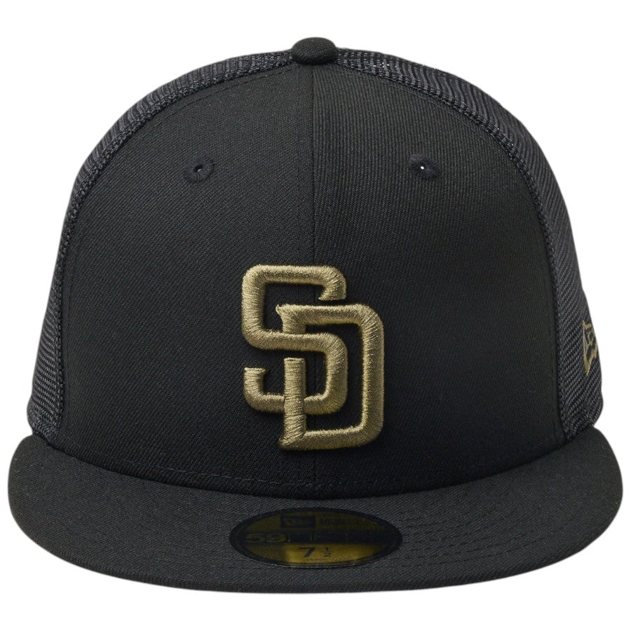 NEW ERA 59FIFTY トラッカー サンディエゴ・パドレス Hydrangea ブラック 正面