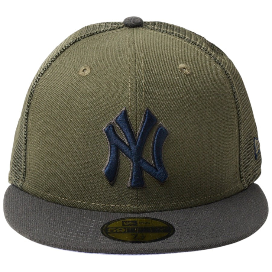 NEW ERA 59FIFTY トラッカー ニューヨーク・ヤンキース Hydrangea 正面デザイン