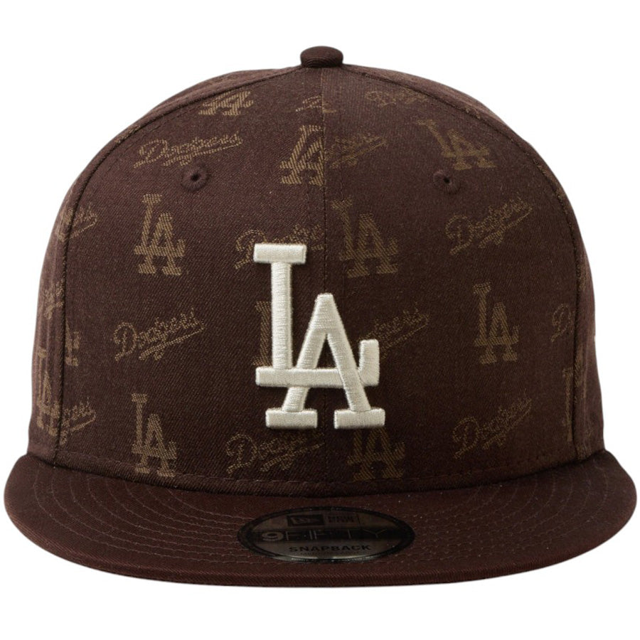 NEW ERA 9FIFTY ドジャース ジャカード ブラウン 正面