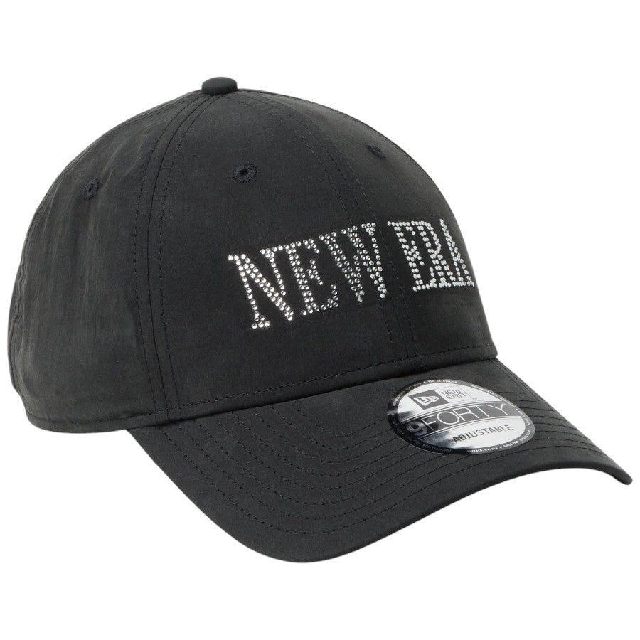 NEW ERA 9FORTY ラインストーンキャップ ブラック 右斜め