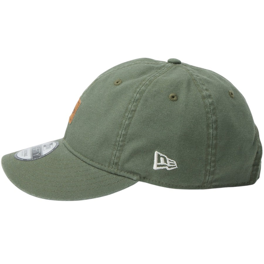 NEW ERA 9THIRTY フラッグロゴ 刺繍 オリーブ 左向き