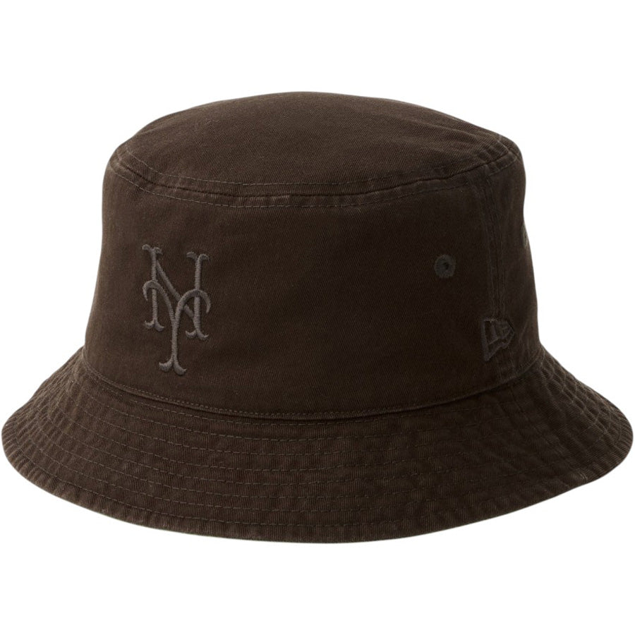 NEW ERA バケットハット メッツ バーントウッド 左斜め