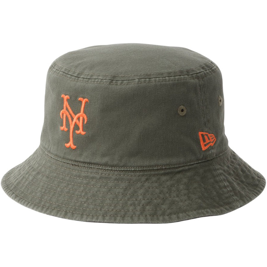 NEW ERA バケットハット メッツ ニューオリーブ 左斜め
