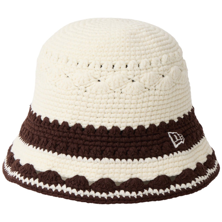 NEW ERA クロシェバケットハット クロームバーントウッド 左斜め