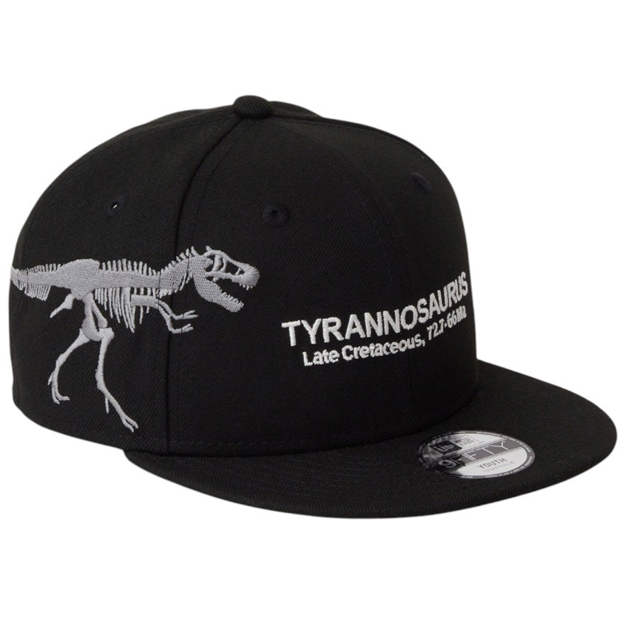 NEW ERA キッズ 9FIFTY ティラノサウルス ブラック 右斜め正面