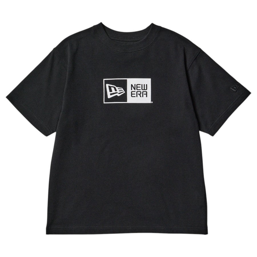 NEW ERA キッズTシャツ ボックスロゴ ブラック 正面