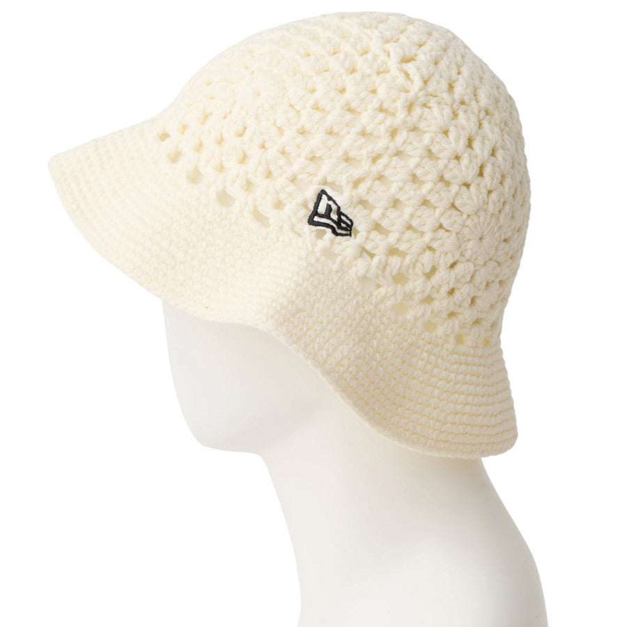 NEW ERA（ニューエラ） ニットバケット オフホワイト 横