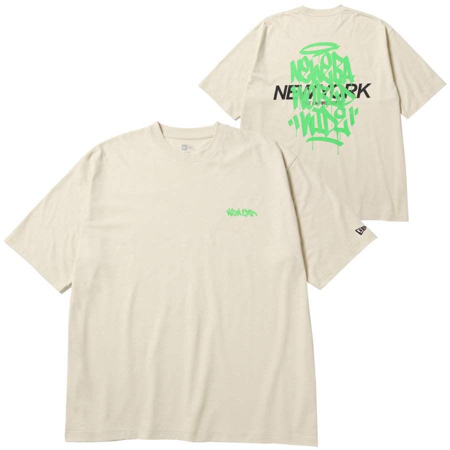 NEW ERA Tagging Tシャツ クリーム 正面
