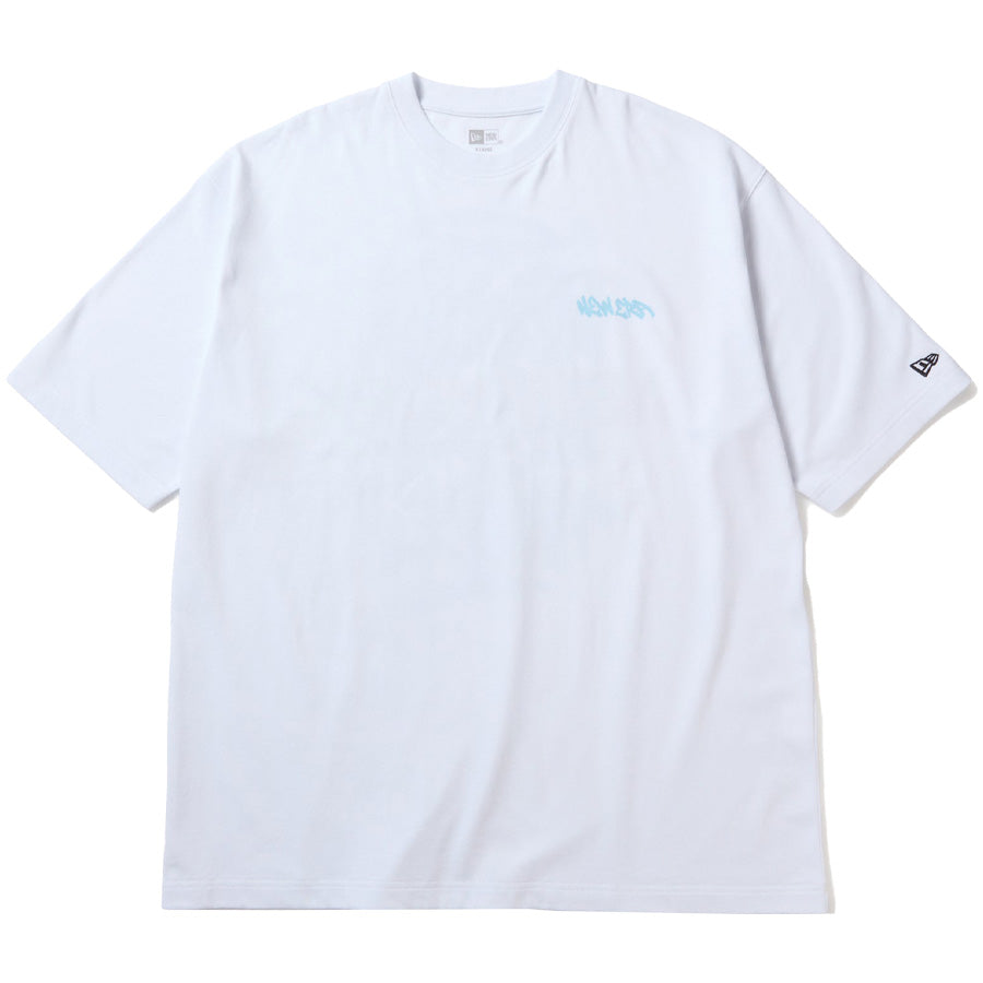 NEW ERA オーバーサイズドTシャツ ホワイト 平置き正面