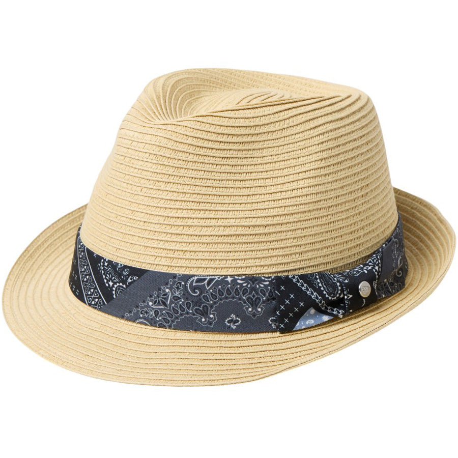 NEW ERA トリルビーハット 左斜め ナチュラル ペイズリーテープ