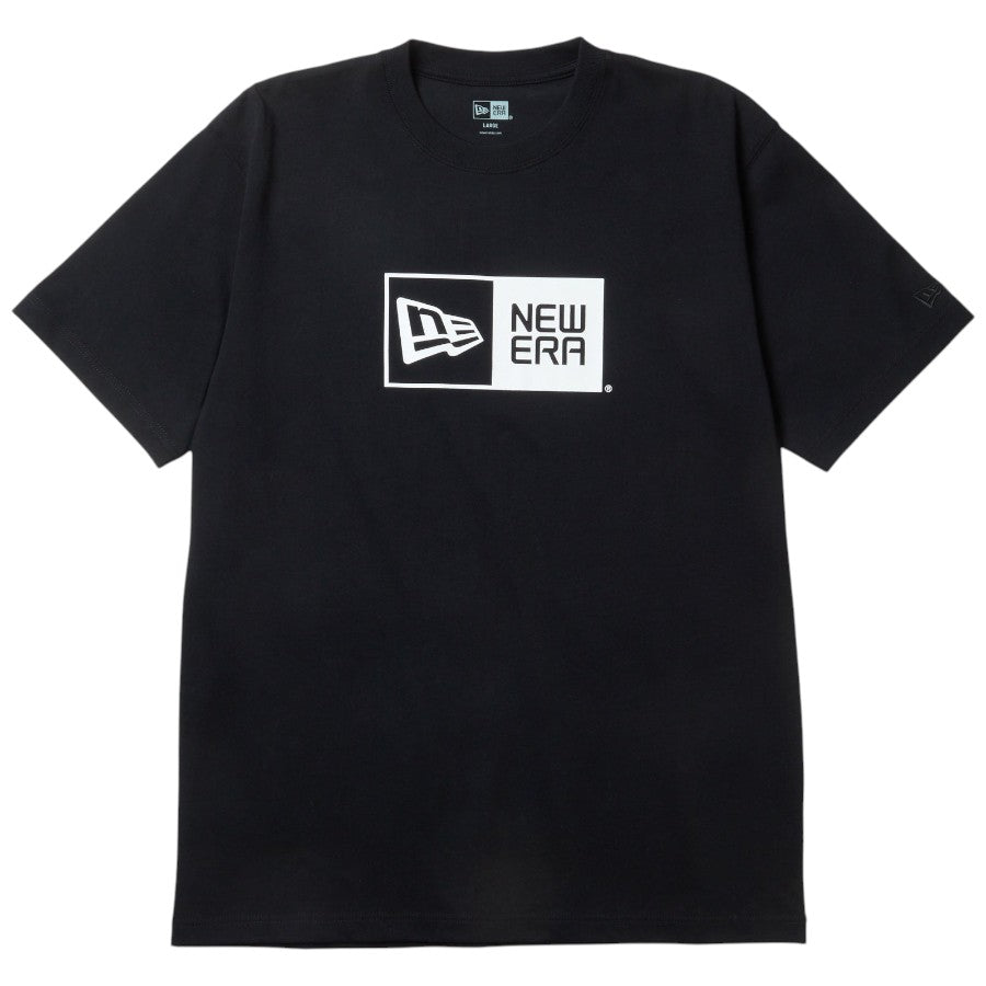 NEW ERA ボックスロゴ Tシャツ ブラック 正面平置き