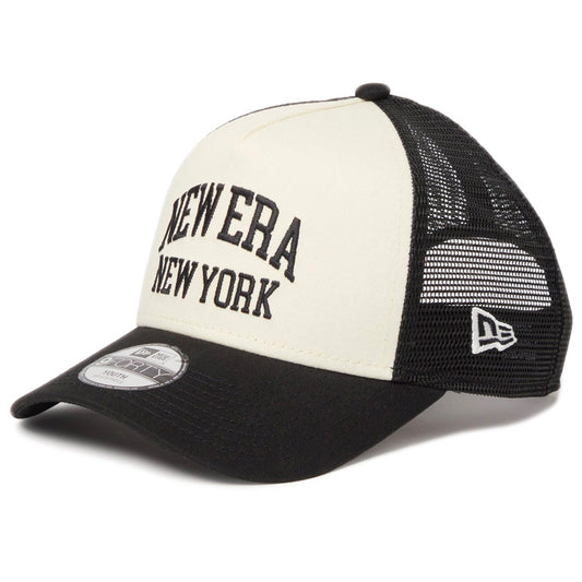 NEW ERA（ニューエラ）キッズ 9FORTY A-Frame トラッカー College Logo クロームホワイト ブラック