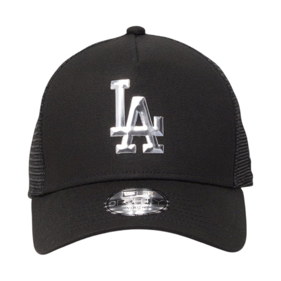 NEW ERA ユース 9FORTY ドジャース TPUロゴ ブラック 正面