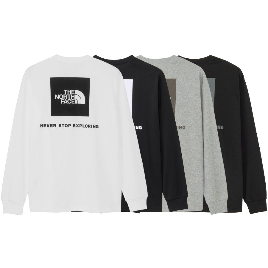 THE NORTH FACE ロングスリーブ バックスクエアロゴティー メンズ