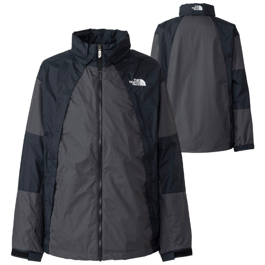 THE NORTH FACE チムニーウインドジャケット メンズ アスファルトグレー ブラック 前後 ディテール