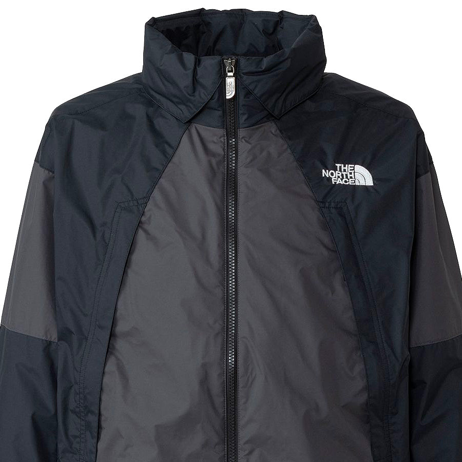 THE NORTH FACE チムニーウインドジャケット メンズ アスファルトグレー ブラック フロント ディテール