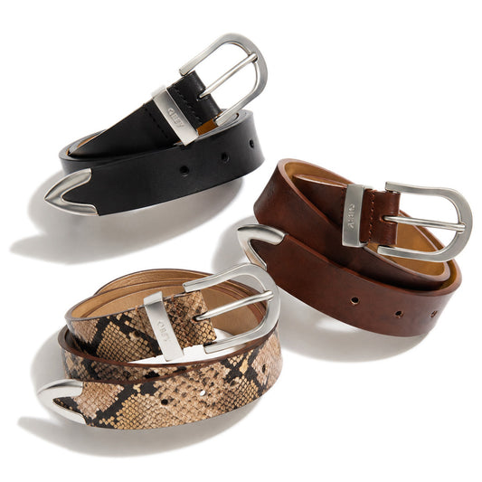 OBEY CLASSIC LEATHER BELT レザーベルト チェスナット ブラック スネーク 3カラー比較 100050041-26F