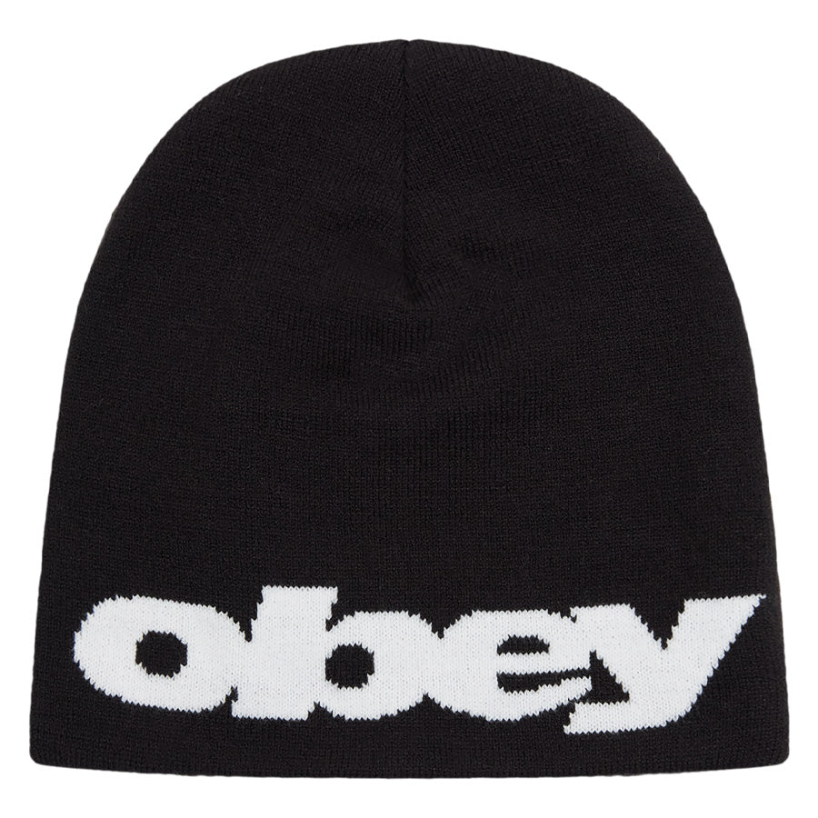OBEY（オベイ）DELTA BEANIE ビーニー ブラック 正面 100030243-26F