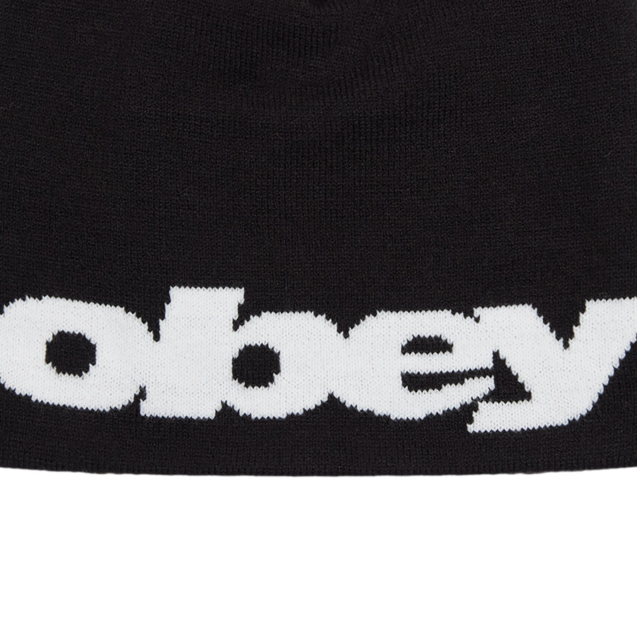 OBEY（オベイ）DELTA BEANIE ビーニー ブラック ロゴアップ 100030243-26F