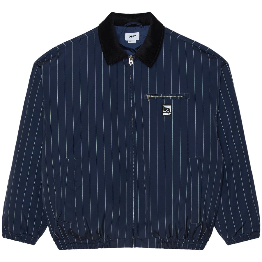 OBEY（オベイ）OBEY ELYSIAN JACKET ネイビーマルチ 平置き正面 121800601-26F