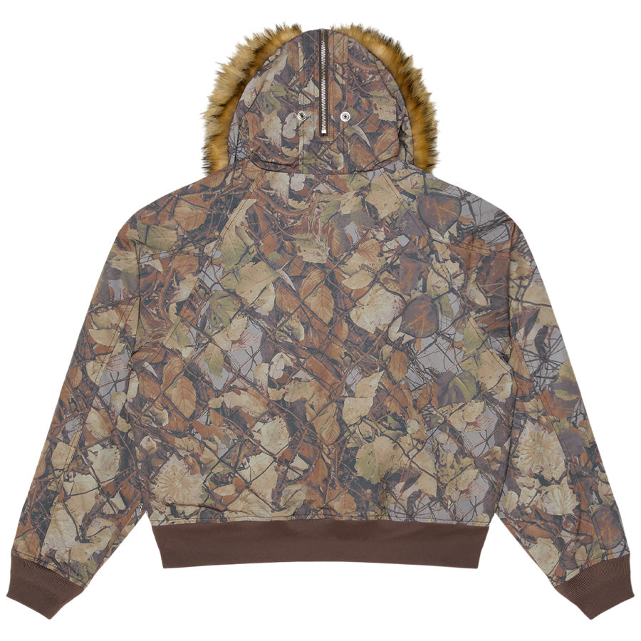 OBEY N-2B SHORT PARKA ミリタリージャケット フェンスカモ 背面 平置き 121800623-26F