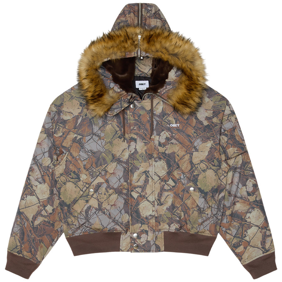 OBEY N-2B SHORT PARKA ミリタリージャケット フェンスカモ 正面 平置き 121800623-26F