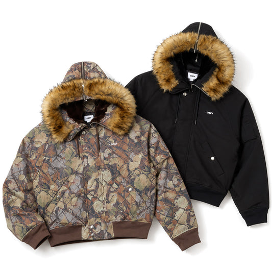 OBEY N-2B SHORT PARKA ミリタリージャケット フェンスカモ ブラック 2カラー 121800623-26F