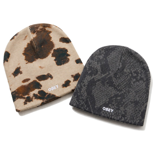 OBEY OBEY SILO BEANIE ビーニー カウマルチ スネークスキンマルチ 2カラー 100030246-26F
