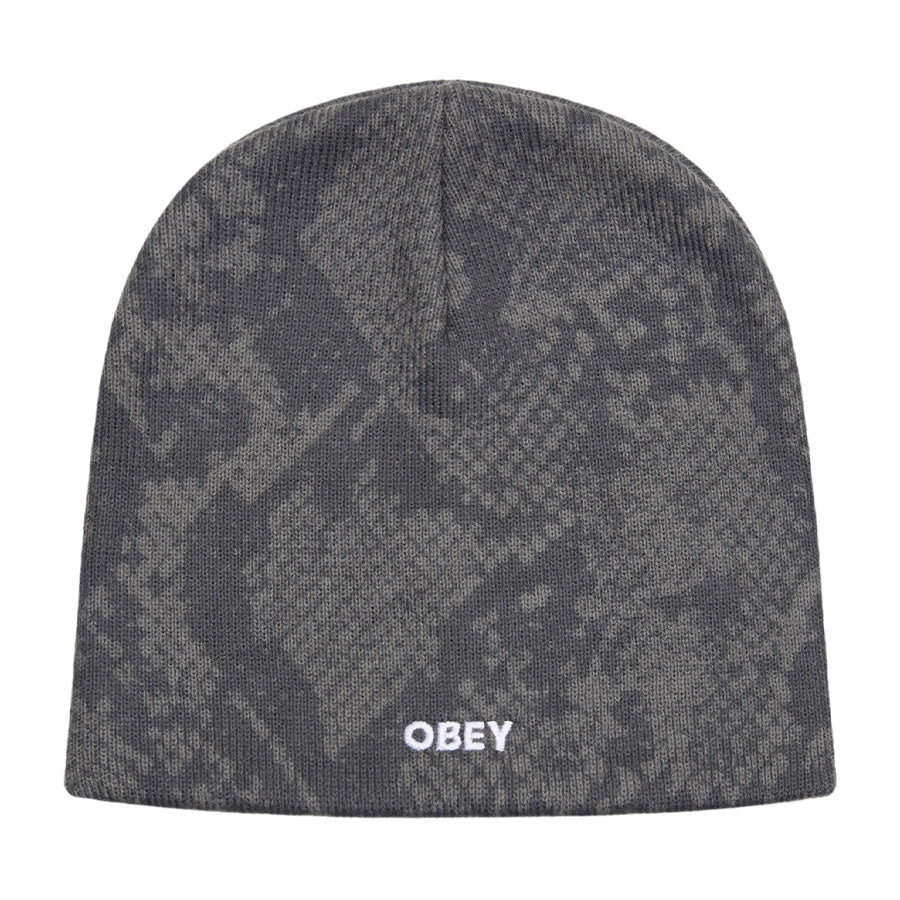 OBEY OBEY SILO BEANIE ビーニー スネークスキンマルチ 正面 平置き 100030246-26F