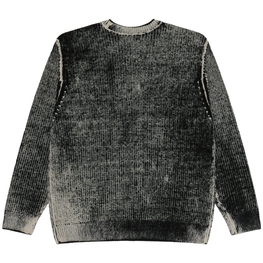 OBEY SPRAY EFFECT SWEATER セーター ダークブラックマルチ 背面平置き 151000109-26F