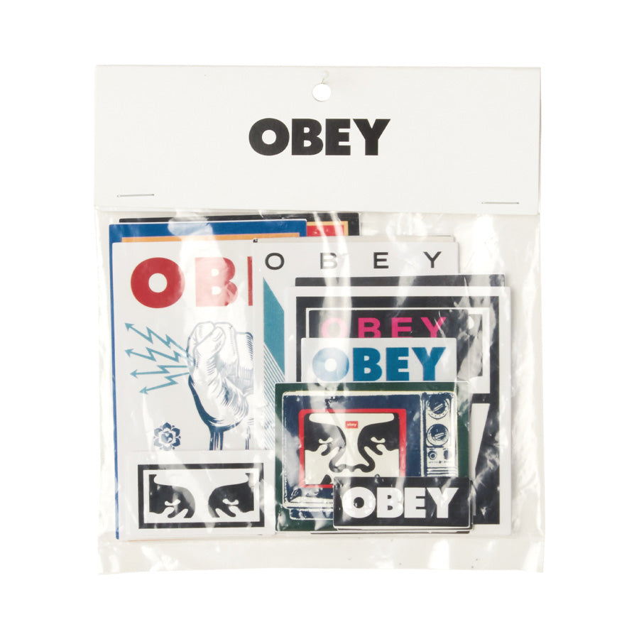 OBEY（オベイ）STICKER PACK 7 ASSORTED ステッカーパック アソート 正面 100270035-26F
