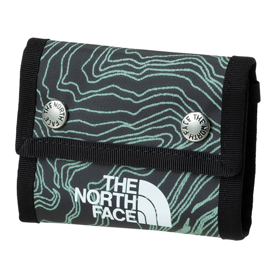 THE NORTH FACE BCドットワレット 三つ折り財布 TNFブラックグローイングトポプリント 平置き正面 NM82319