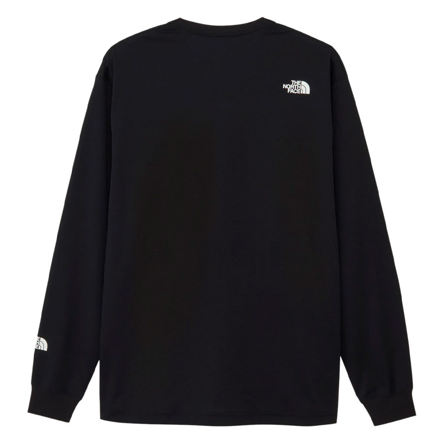 THE NORTH FACE バウンデックスロングスリーブティー ブラック 背面平置き NT82601