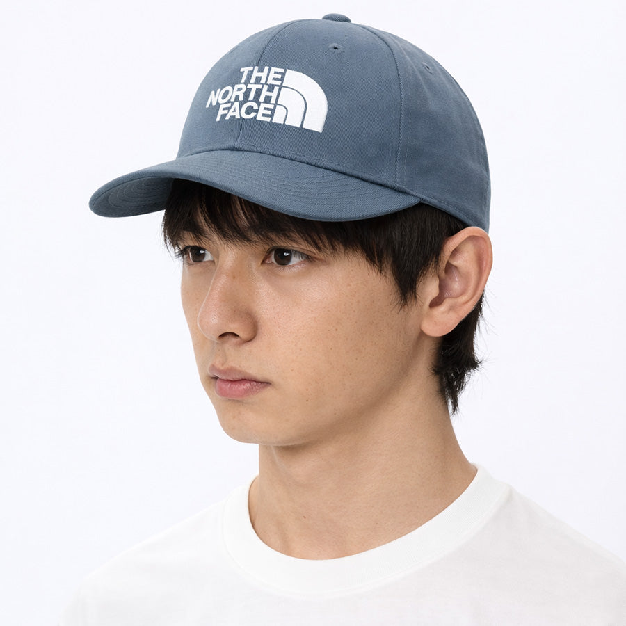 THE NORTH FACE（ザ・ノース・フェイス）TNFロゴキャップ 着用 スレートグレー