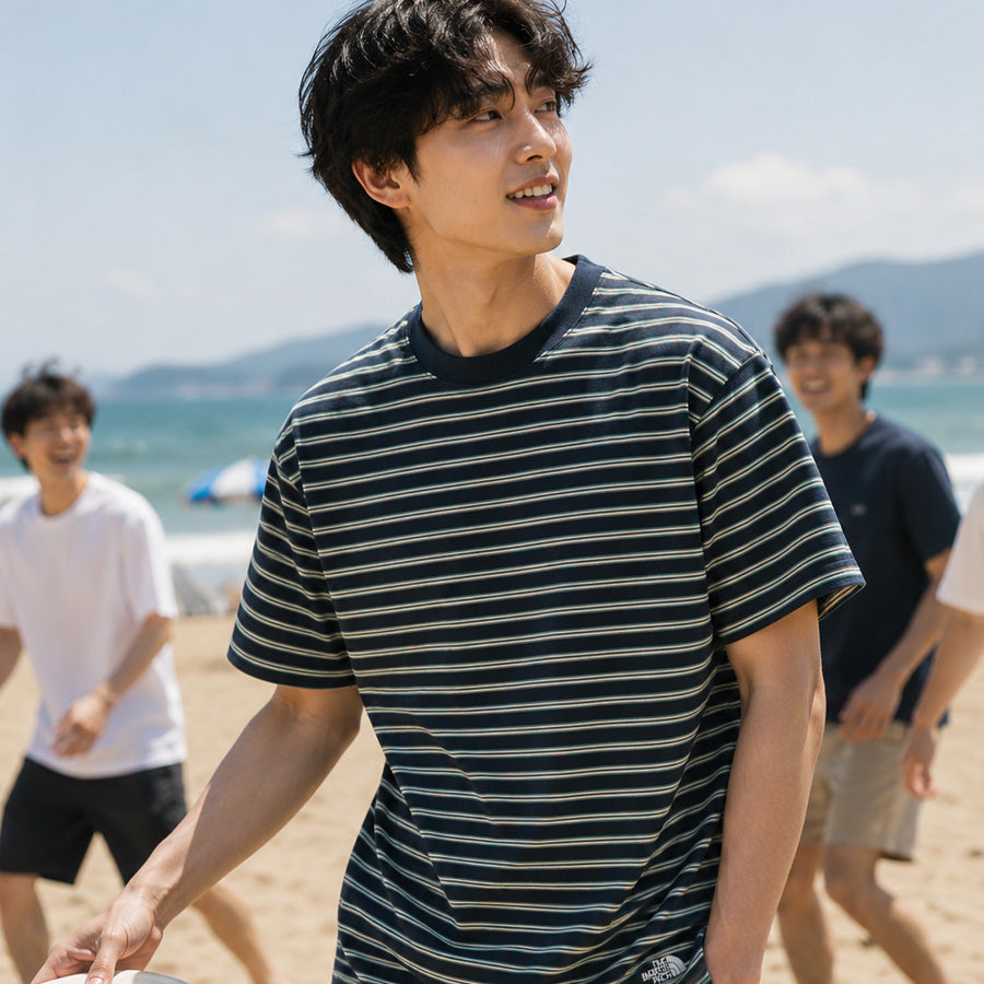 THE NORTH FACE ショートスリーブフラッシュドライボーダーティー モデル着用イメージ NT32639