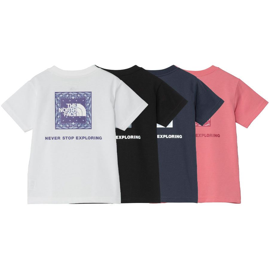 THE NORTH FACE キッズショートスリーブバンダナスクェアロゴティー 4カラー比較画像