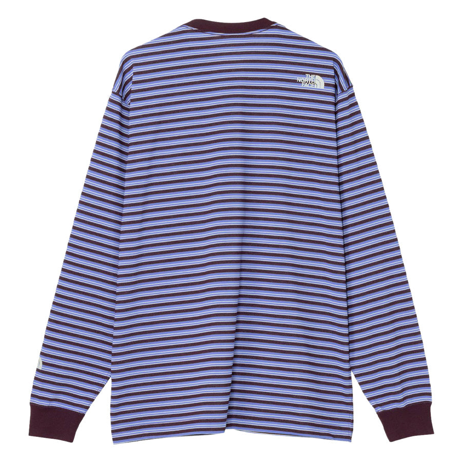 THE NORTH FACE レイバックライドティー バハブルー×ディープバーガンディ 背面 平置き NT82610
