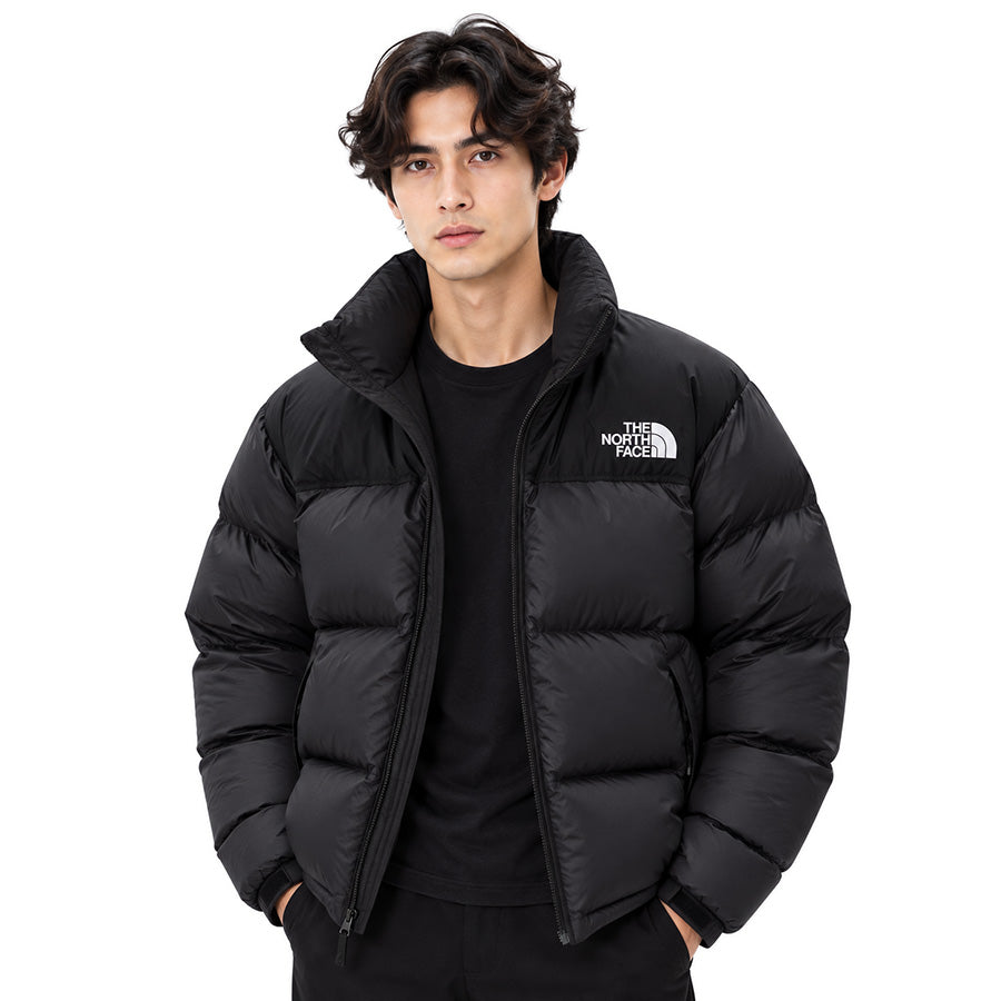 THE NORTH FACE ヌプシジャケット ブラック モデル着用 上半身 正面 ND92555