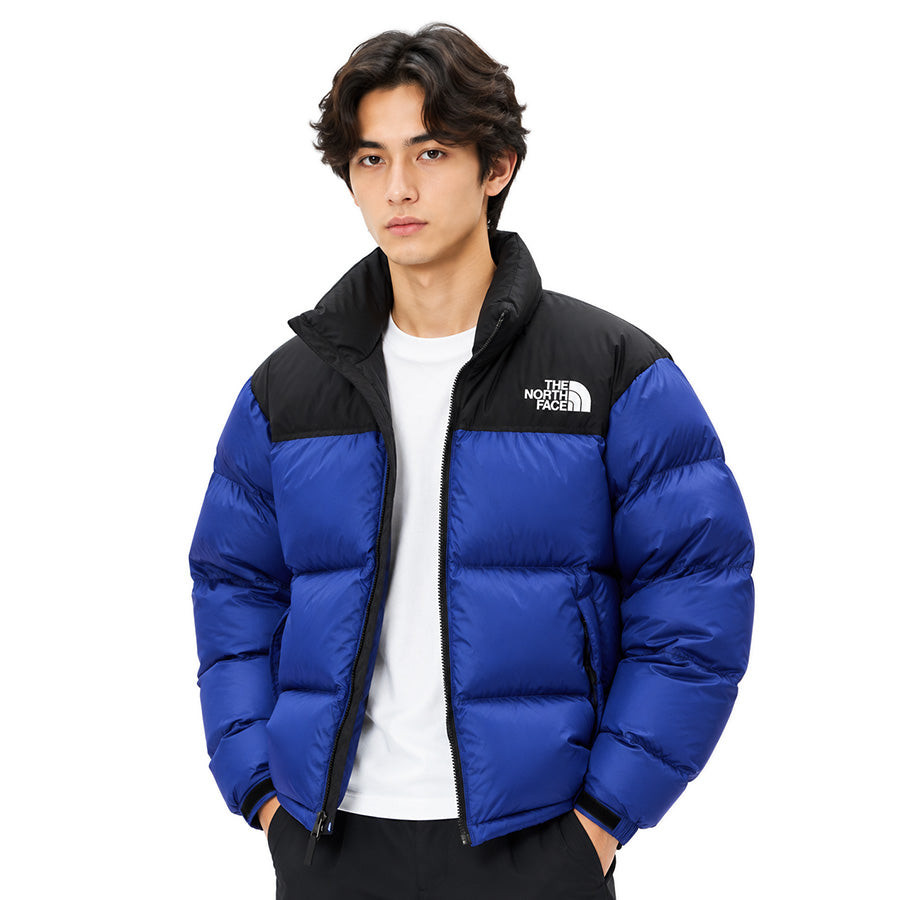 THE NORTH FACE ヌプシジャケット TNFブルー×ブラック モデル着用 上半身 正面 ND92555