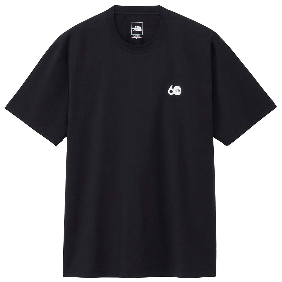 THE NORTH FACE ショートスリーブ60th シンプルロゴティー ブラック 正面平置き NT82641
