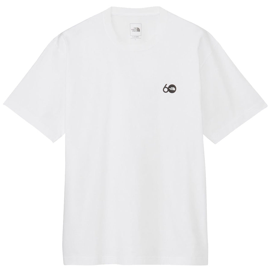 THE NORTH FACE ショートスリーブ60th シンプルロゴティー ホワイト 正面平置き NT82641