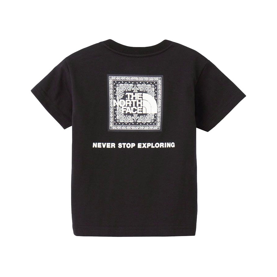 THE NORTH FACE ショートスリーブバンダナスクエアロゴティー ブラック 背面デザイン