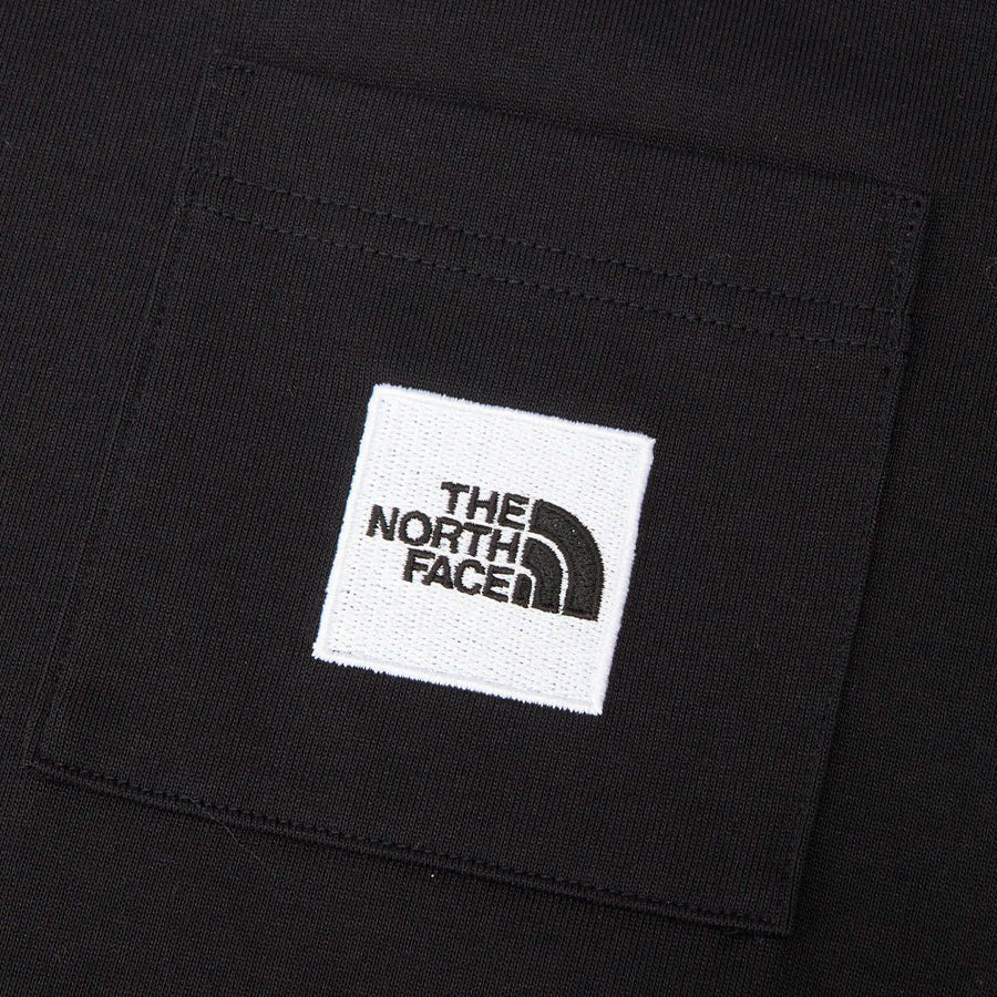 THE NORTH FACE ショートスリーブスクエアロゴポケットティー ブラック 左胸ポケットロゴ刺繍