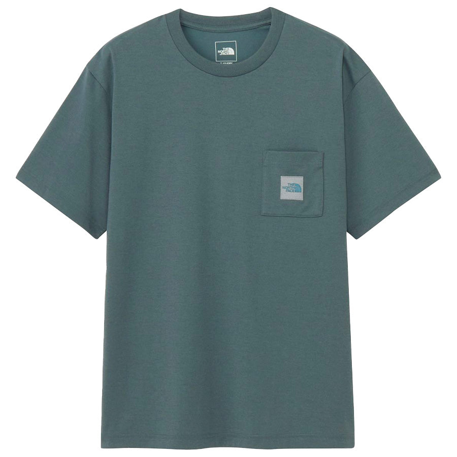 THE NORTH FACE ショートスリーブスクエアロゴポケットティー スレートグレー 正面