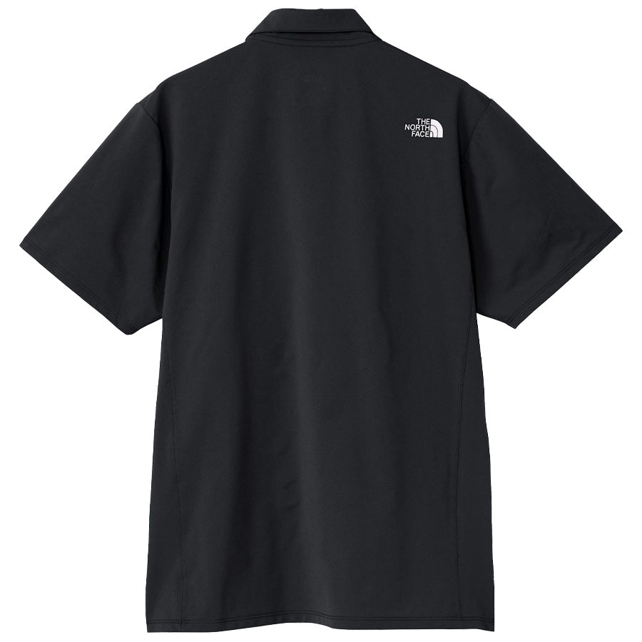THE NORTH FACE ショートスリーブテックポロ ブラック 背面平置き
