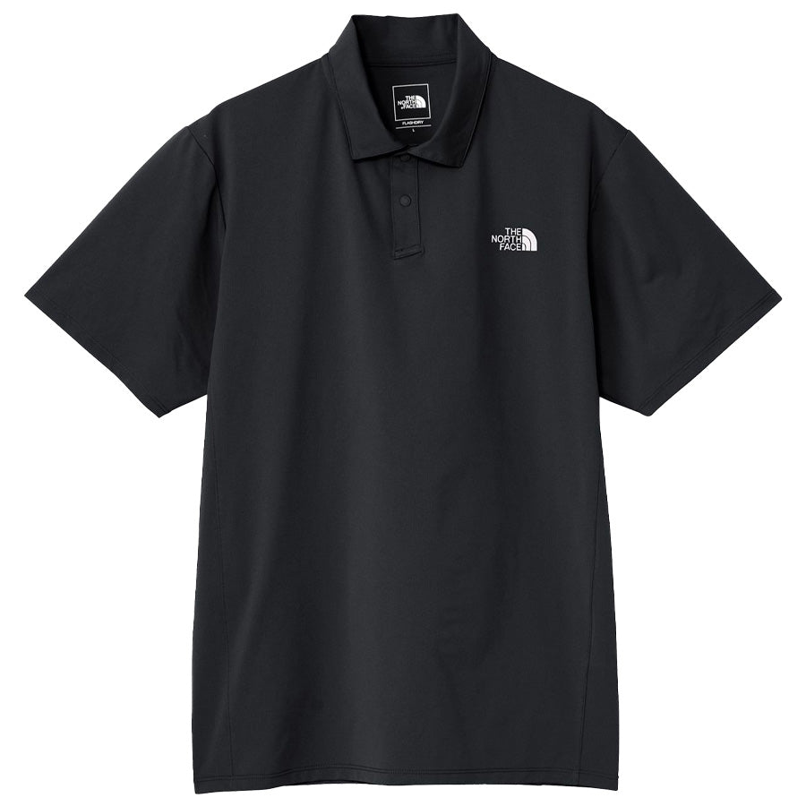 THE NORTH FACE ショートスリーブテックポロ ブラック 正面平置き
