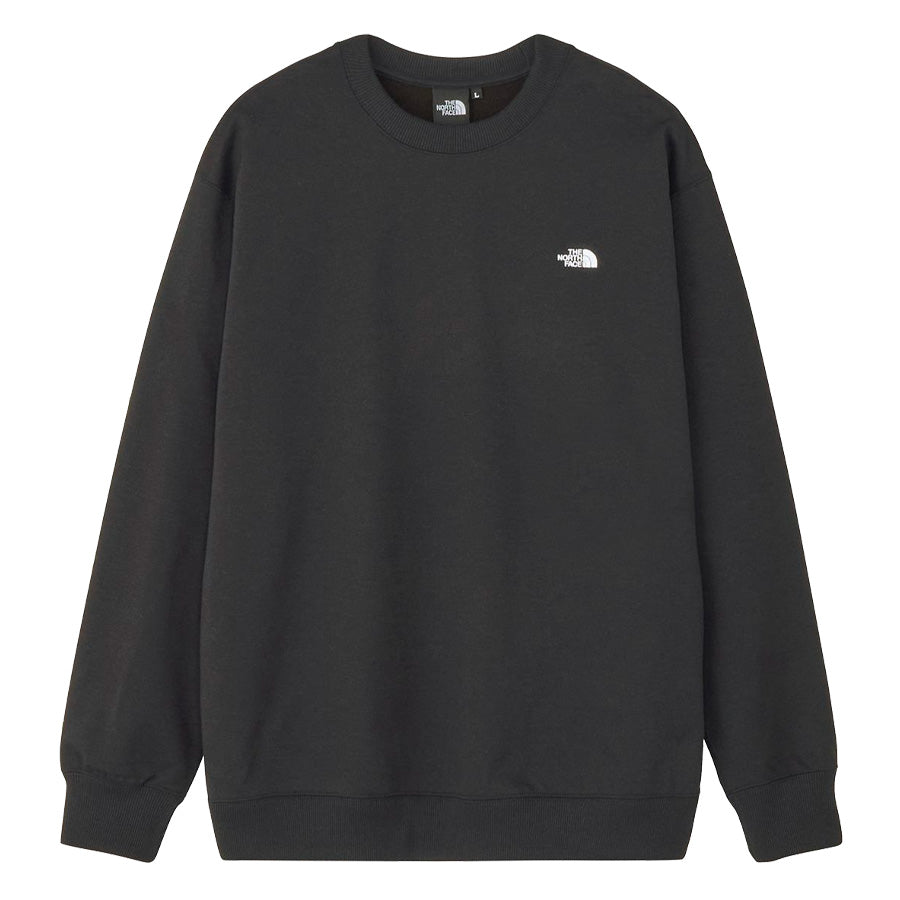 THE NORTH FACE スモールロゴヘザースウェットクルー ブラック 正面 平置き NT62532