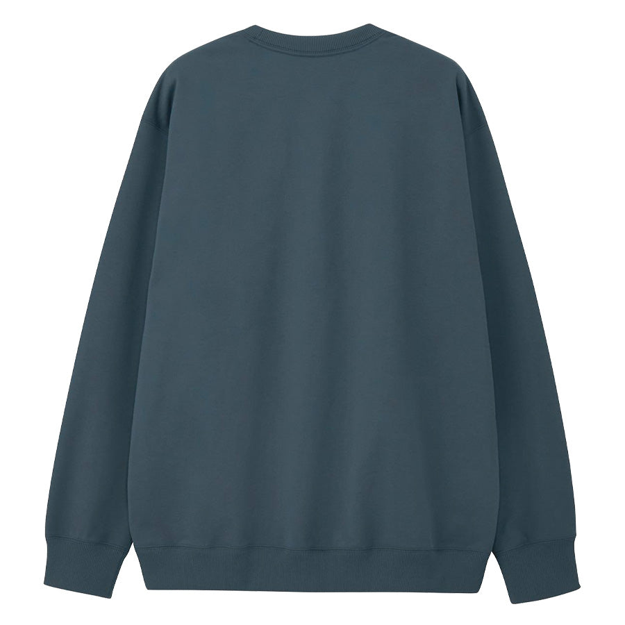 THE NORTH FACE スモールロゴヘザースウェットクルー スレートグレー 背面 平置き NT62532
