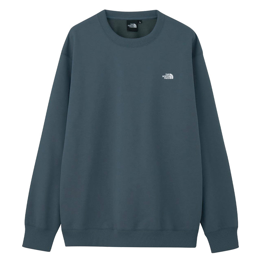 THE NORTH FACE スモールロゴヘザースウェットクルー スレートグレー 正面 平置き NT62532
