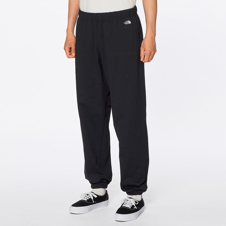 THE NORTH FACE スモールロゴヘザースウェットパンツ ブラック モデル着用 正面 NB32636